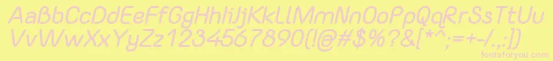 YaahowuBoldItalic Font – Pink Fonts on Yellow Background