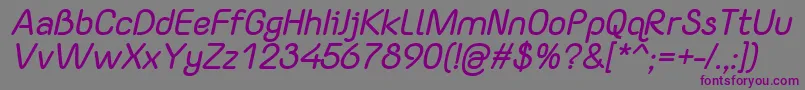 YaahowuBoldItalic Font – Purple Fonts on Gray Background