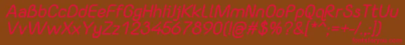 YaahowuBoldItalic Font – Red Fonts on Brown Background