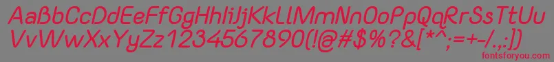 YaahowuBoldItalic Font – Red Fonts on Gray Background