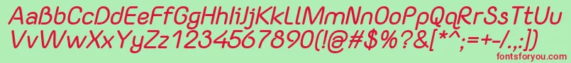 YaahowuBoldItalic Font – Red Fonts on Green Background