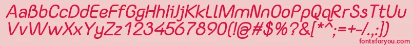 YaahowuBoldItalic Font – Red Fonts on Pink Background
