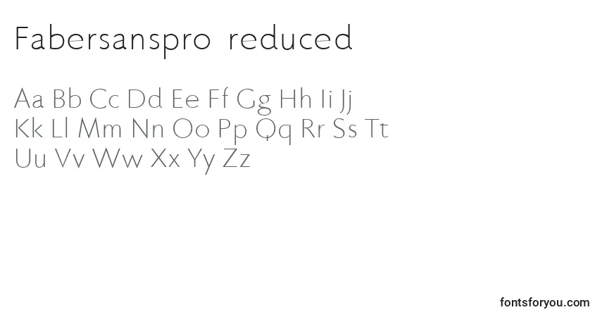 Fabersanspro45reduced (94460)フォント–アルファベット、数字、特殊文字