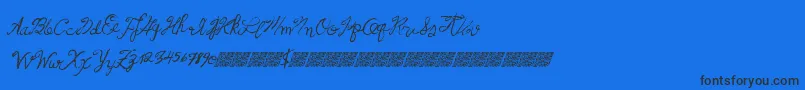 Frenchpirates-Schriftart – Schwarze Schriften auf blauem Hintergrund