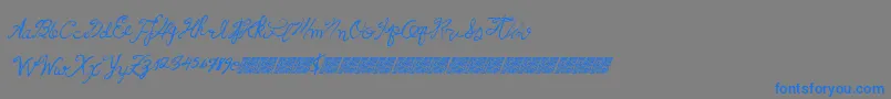 Frenchpirates-Schriftart – Blaue Schriften auf grauem Hintergrund