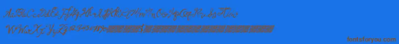 Frenchpirates Font – Brown Fonts on Blue Background