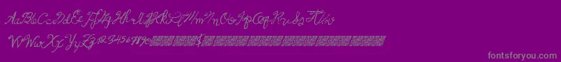 Frenchpirates-fontti – harmaat kirjasimet violetilla taustalla