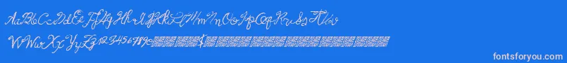 Frenchpirates-Schriftart – Rosa Schriften auf blauem Hintergrund