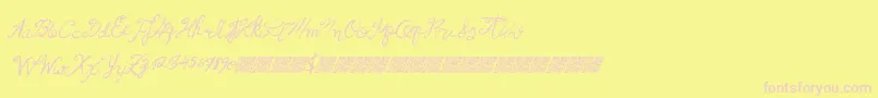 フォントFrenchpirates – ピンクのフォント、黄色の背景