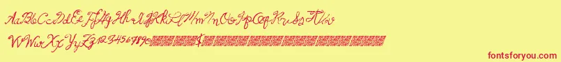 フォントFrenchpirates – 赤い文字の黄色い背景