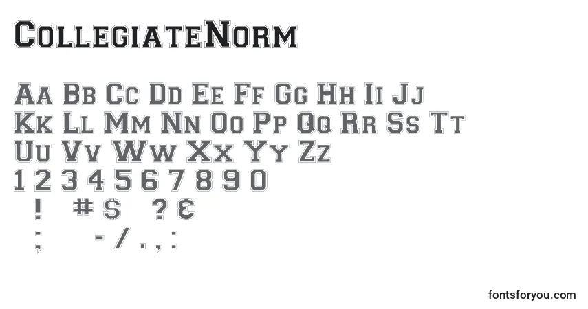 Шрифт CollegiateNorm – алфавит, цифры, специальные символы
