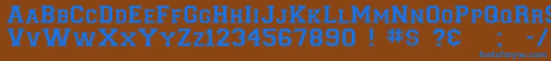CollegiateNorm Font – Blue Fonts on Brown Background