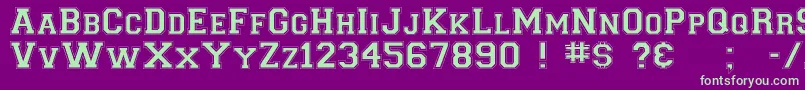 CollegiateNorm Font – Green Fonts on Purple Background