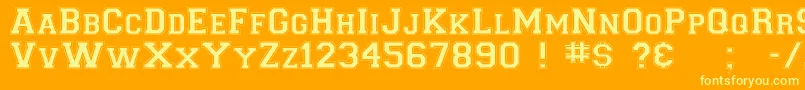 CollegiateNorm Font – Yellow Fonts on Orange Background