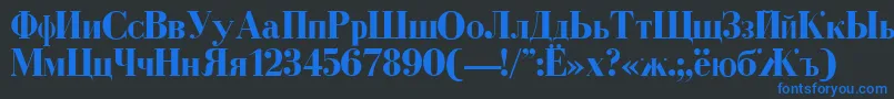 CyrillicBold Font – Blue Fonts on Black Background