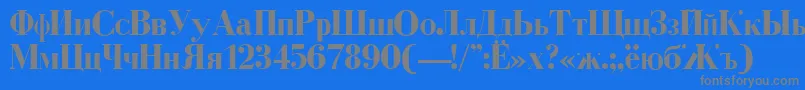 CyrillicBold-Schriftart – Graue Schriften auf blauem Hintergrund