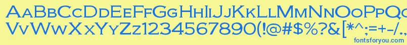 BiondiltRegular Font – Blue Fonts on Yellow Background