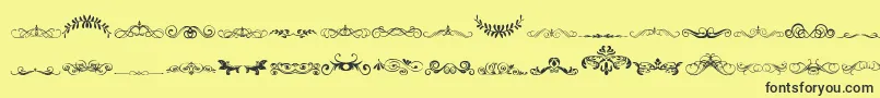 VintageDecorativeSigns5 Font – Black Fonts on Yellow Background