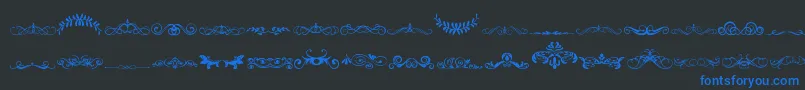 VintageDecorativeSigns5 Font – Blue Fonts on Black Background
