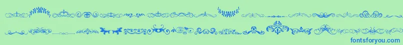VintageDecorativeSigns5 Font – Blue Fonts on Green Background