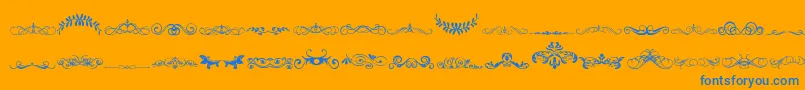 VintageDecorativeSigns5 Font – Blue Fonts on Orange Background