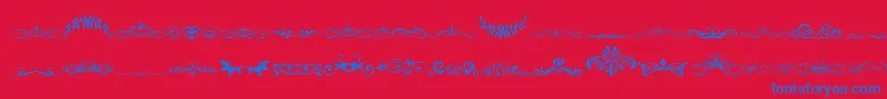 VintageDecorativeSigns5 Font – Blue Fonts on Red Background