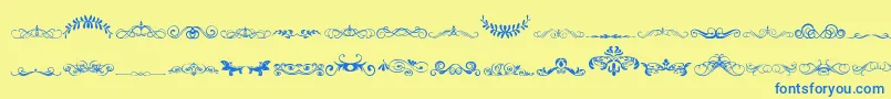 VintageDecorativeSigns5 Font – Blue Fonts on Yellow Background