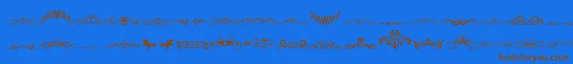 VintageDecorativeSigns5 Font – Brown Fonts on Blue Background