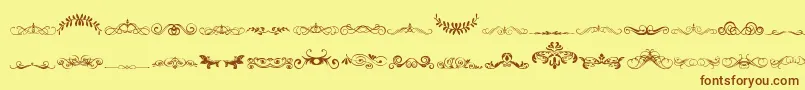 VintageDecorativeSigns5 Font – Brown Fonts on Yellow Background