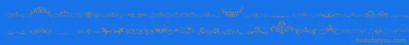 VintageDecorativeSigns5 Font – Gray Fonts on Blue Background