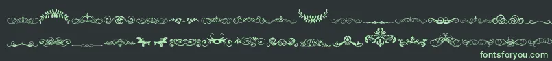 VintageDecorativeSigns5 Font – Green Fonts on Black Background