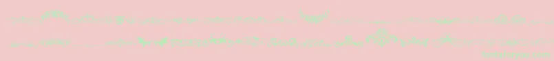 VintageDecorativeSigns5 Font – Green Fonts on Pink Background