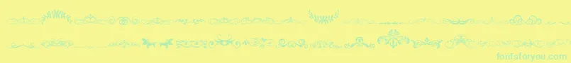 VintageDecorativeSigns5 Font – Green Fonts on Yellow Background