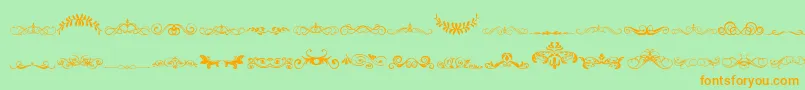 VintageDecorativeSigns5 Font – Orange Fonts on Green Background