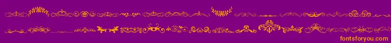 VintageDecorativeSigns5 Font – Orange Fonts on Purple Background