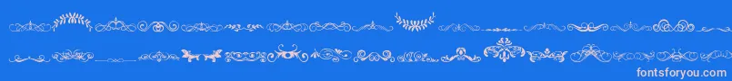 VintageDecorativeSigns5 Font – Pink Fonts on Blue Background