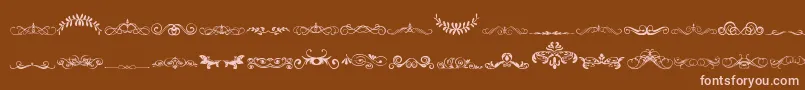 VintageDecorativeSigns5 Font – Pink Fonts on Brown Background