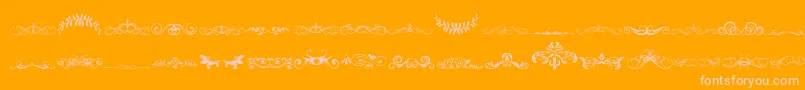 VintageDecorativeSigns5 Font – Pink Fonts on Orange Background