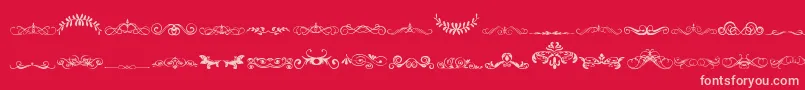 VintageDecorativeSigns5-Schriftart – Rosa Schriften auf rotem Hintergrund