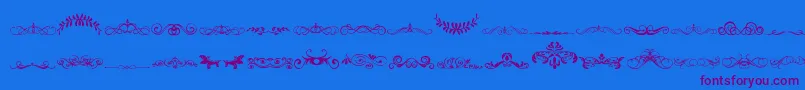 VintageDecorativeSigns5 Font – Purple Fonts on Blue Background