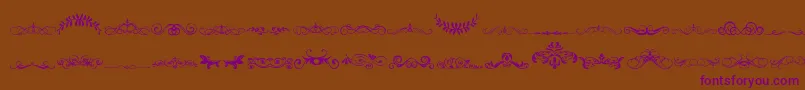 VintageDecorativeSigns5 Font – Purple Fonts on Brown Background