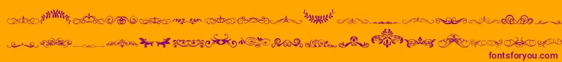 VintageDecorativeSigns5 Font – Purple Fonts on Orange Background