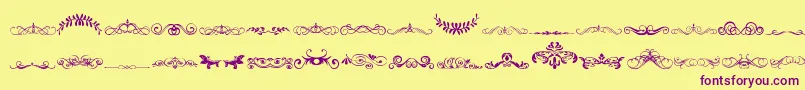 VintageDecorativeSigns5 Font – Purple Fonts on Yellow Background