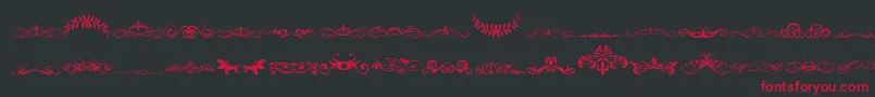 VintageDecorativeSigns5 Font – Red Fonts on Black Background