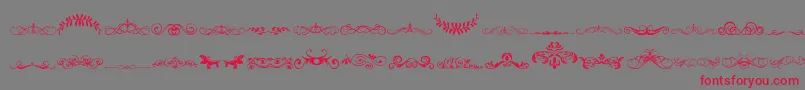 VintageDecorativeSigns5 Font – Red Fonts on Gray Background