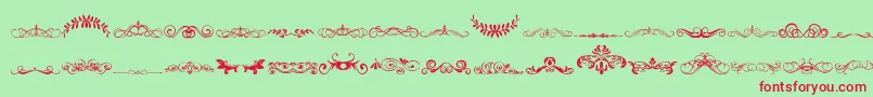 フォントVintageDecorativeSigns5 – 赤い文字の緑の背景