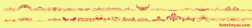 Fonte VintageDecorativeSigns5 – fontes vermelhas em um fundo amarelo