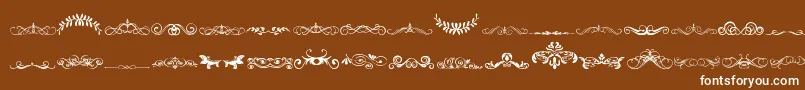 VintageDecorativeSigns5 Font – White Fonts on Brown Background