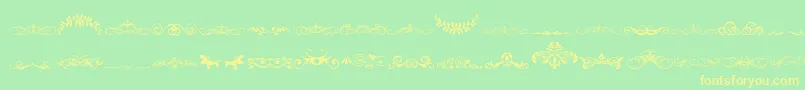 VintageDecorativeSigns5 Font – Yellow Fonts on Green Background