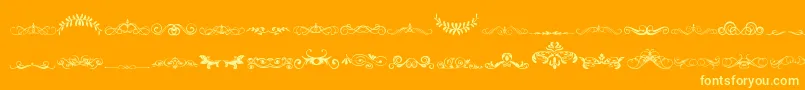 VintageDecorativeSigns5 Font – Yellow Fonts on Orange Background